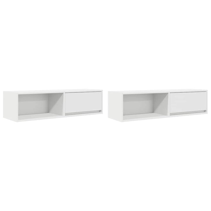 tv-borde 2 stk. 100x31x25,5 cm konstrueret træ hvid