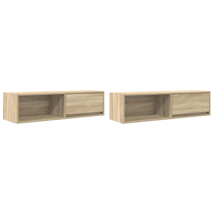 tv-borde 2 stk. 100x31x25,5 cm konstrueret træ sonoma-eg