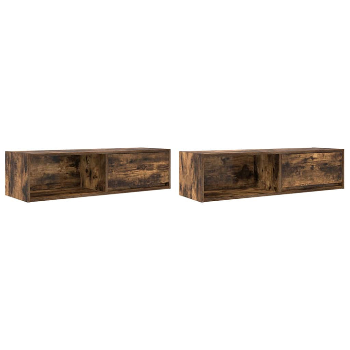 tv-skabe 2 stk. 100x31x25,5 cm konstrueret træ røget egetræ