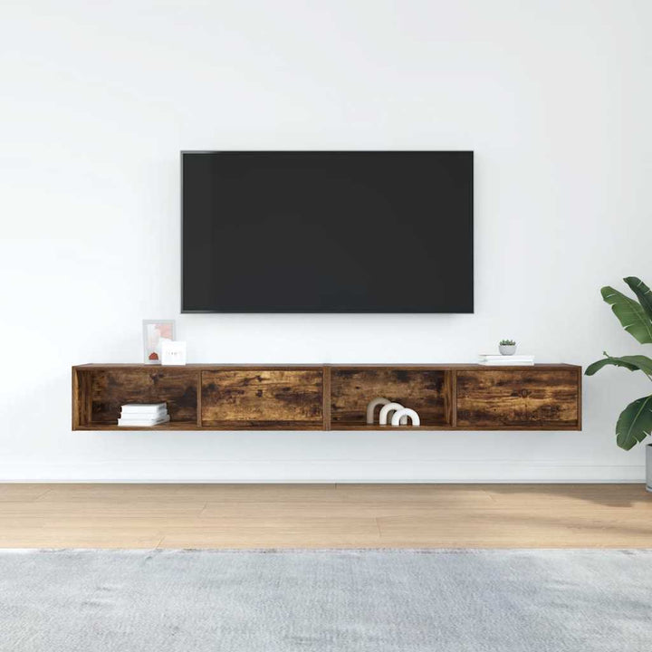 tv-skabe 2 stk. 100x31x25,5 cm konstrueret træ røget egetræ