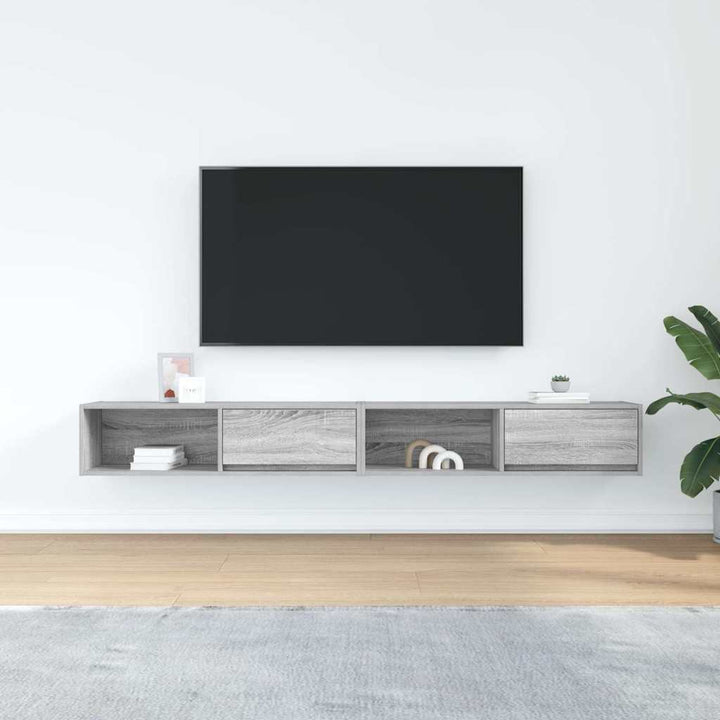 tv-borde 2 stk. 100x31x25,5 cm konstrueret træ grå sonoma-eg