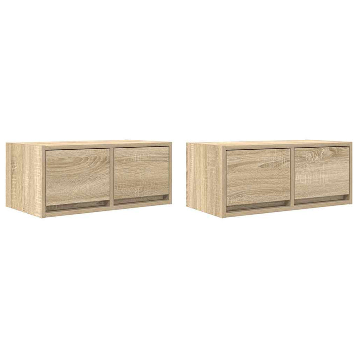 tv-borde 2 stk. 60x31x25,5 cm konstrueret træ sonoma-eg