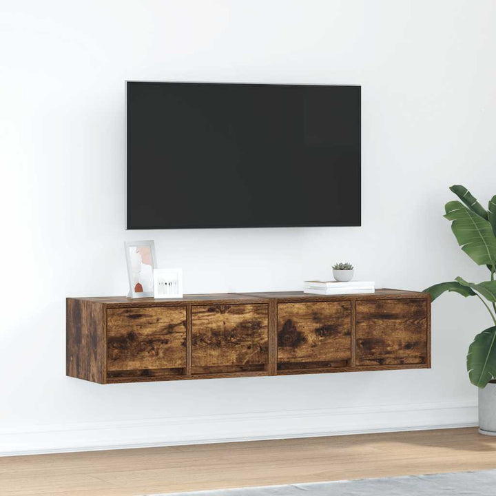 tv-skabe 2 stk. 60x31x25,5 cm konstrueret træ røget egetræ