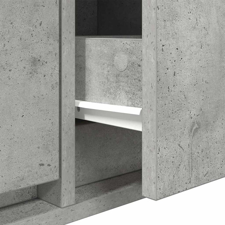tv-borde 2 stk. 80x31x25,5 cm konstrueret træ betongrå
