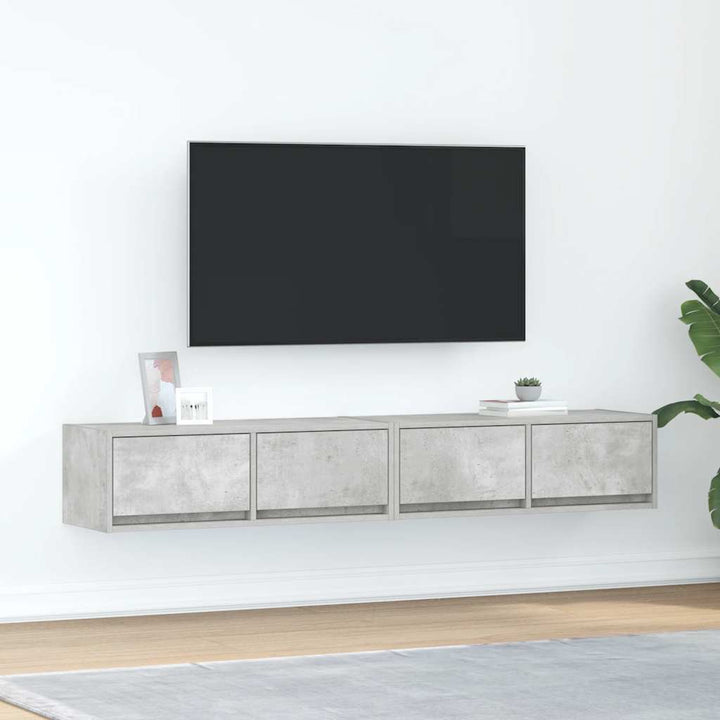 tv-borde 2 stk. 80x31x25,5 cm konstrueret træ betongrå