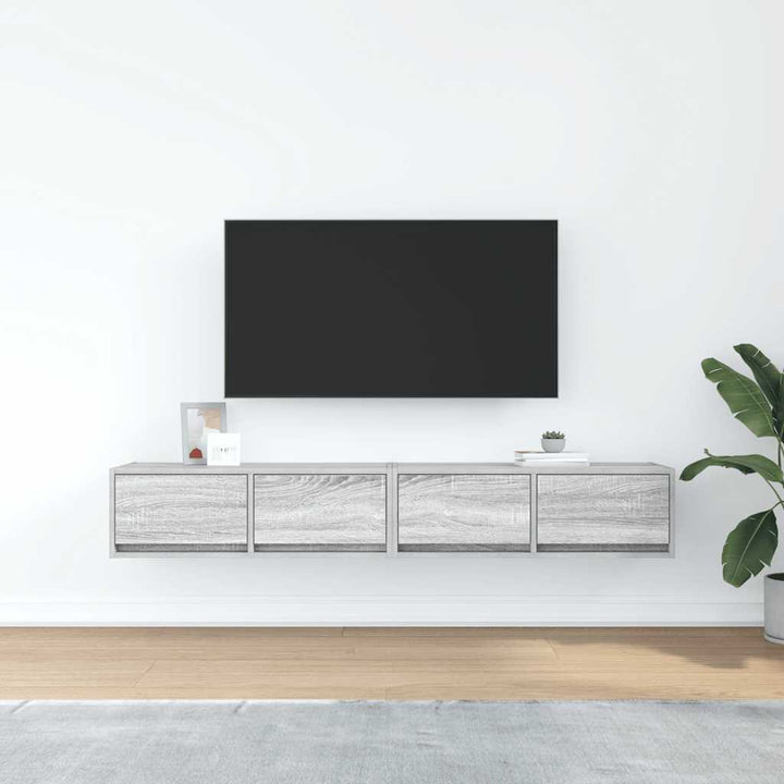 tv-borde 2 stk. 80x31x25,5 cm konstrueret træ grå sonoma-eg