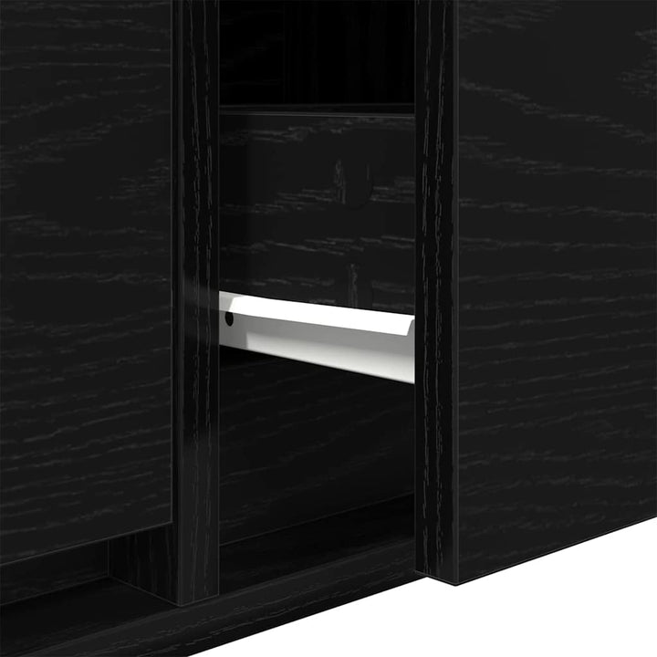 TV-skab med skuffe Sort eg 100 x 31 x 25,5 cm Konstrueret træ