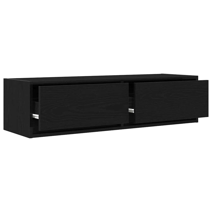 TV-skab med skuffe Sort eg 100 x 31 x 25,5 cm Konstrueret træ