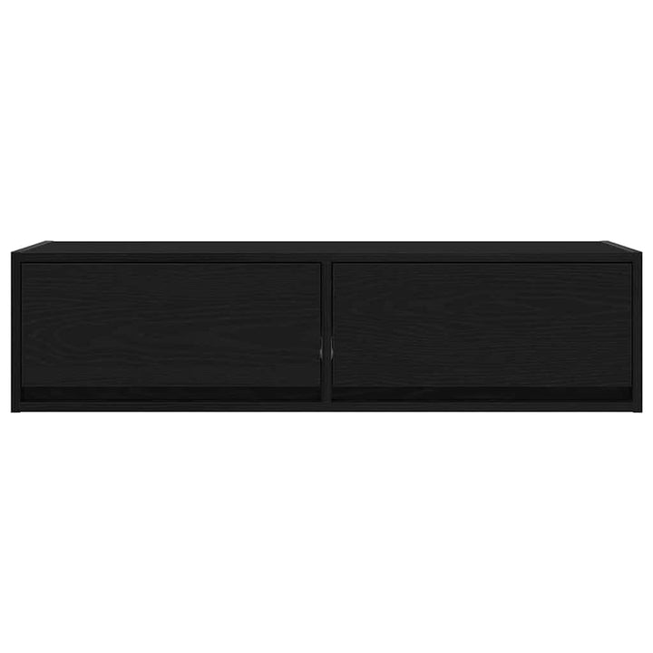 TV-skab med skuffe Sort eg 100 x 31 x 25,5 cm Konstrueret træ