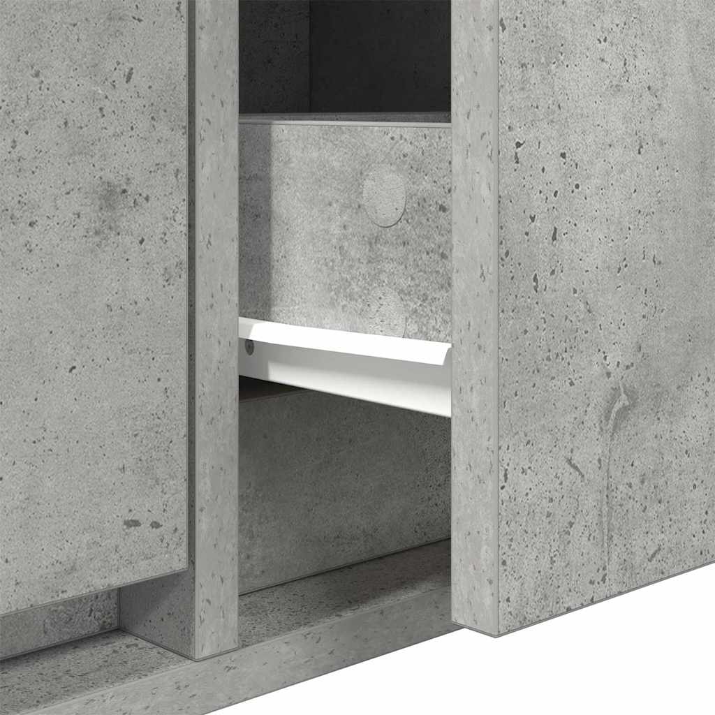 TV-skab med skuffe Betongrå 100 x 31 x 25,5 cm Konstrueret træ
