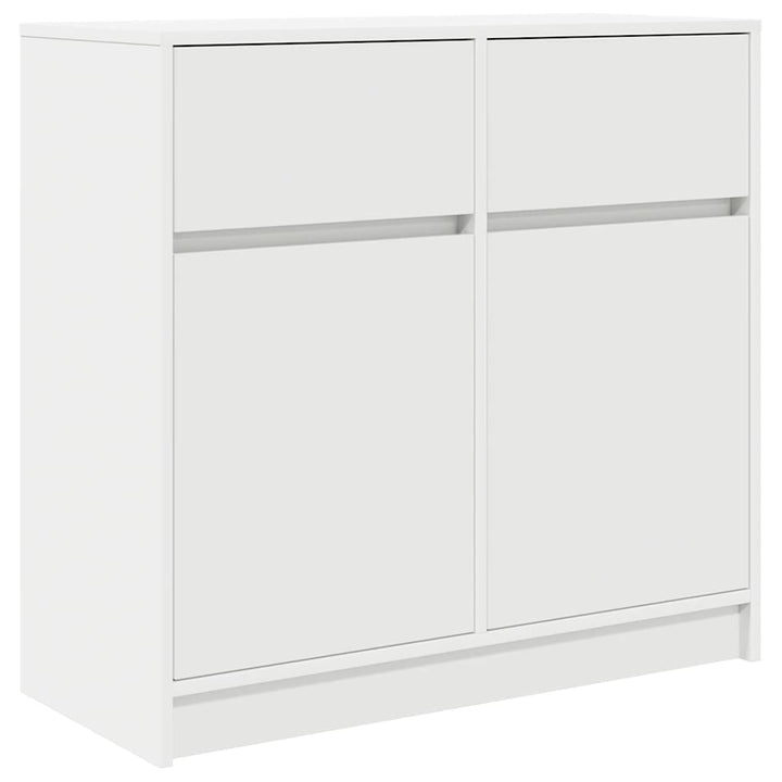 kommode med skuffe 80x34x76 cm konstrueret træ hvid