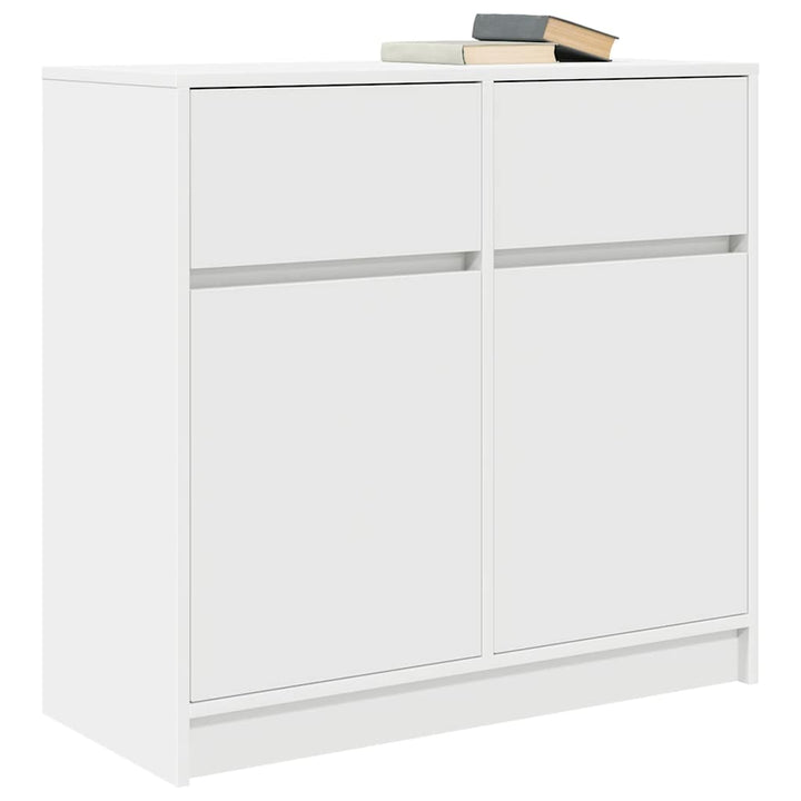 kommode med skuffe 80x34x76 cm konstrueret træ hvid