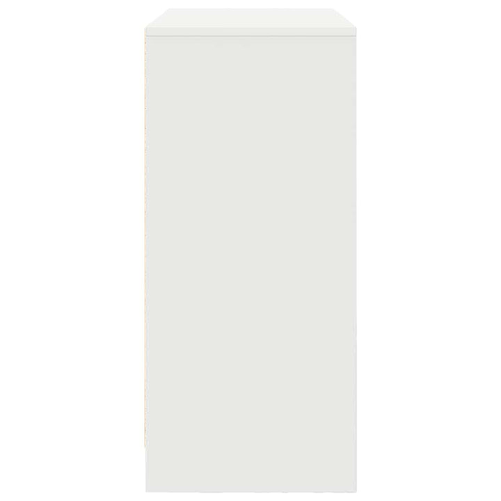 kommode med skuffe 80x34x76 cm konstrueret træ hvid
