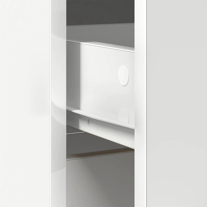 kommode med skuffe 80x34x76 cm konstrueret træ hvid