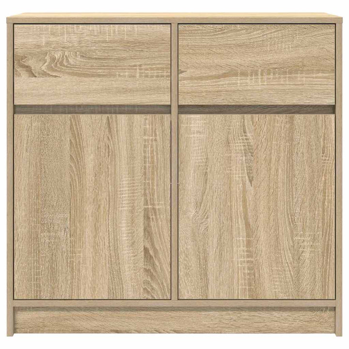 skænk med skuffe 80x34x76 cm konstrueret træ sonoma-eg