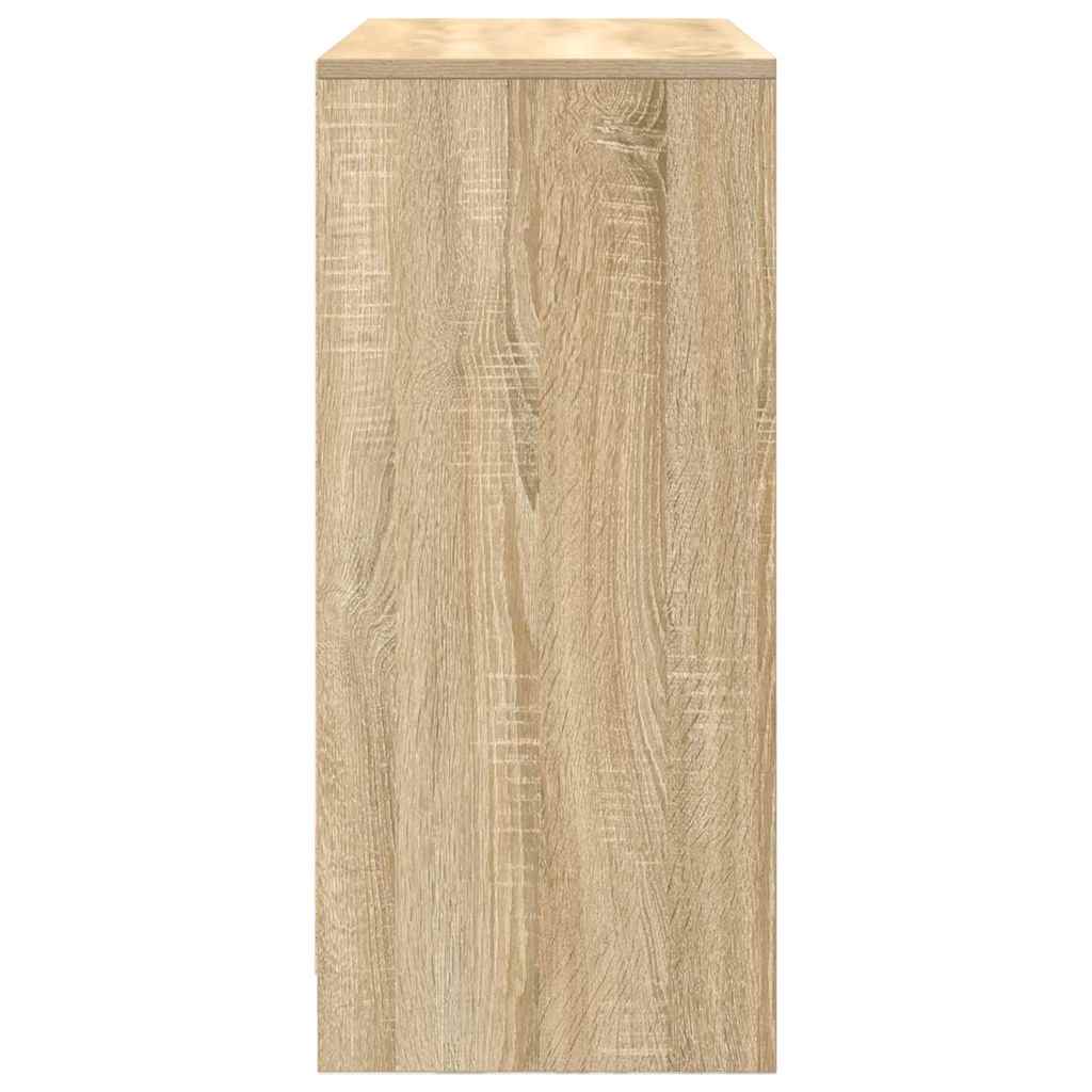 skænk med skuffe 80x34x76 cm konstrueret træ sonoma-eg