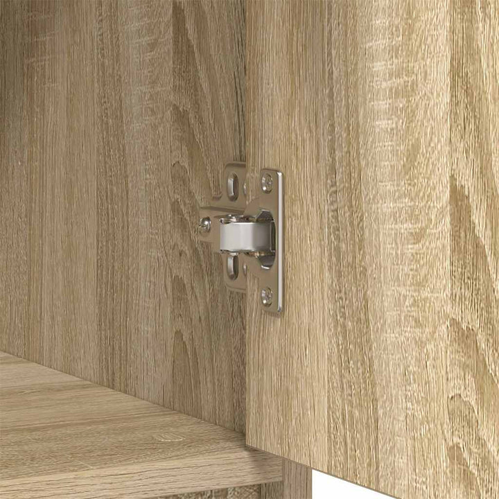 skænk med skuffe 80x34x76 cm konstrueret træ sonoma-eg