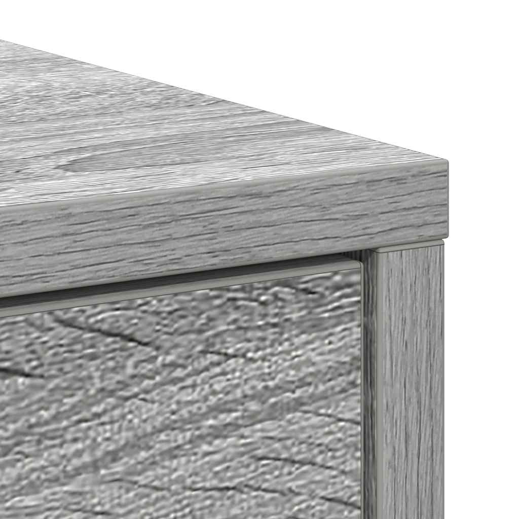 skænk med skuffe 80x34x76 cm konstrueret træ grå sonoma-eg