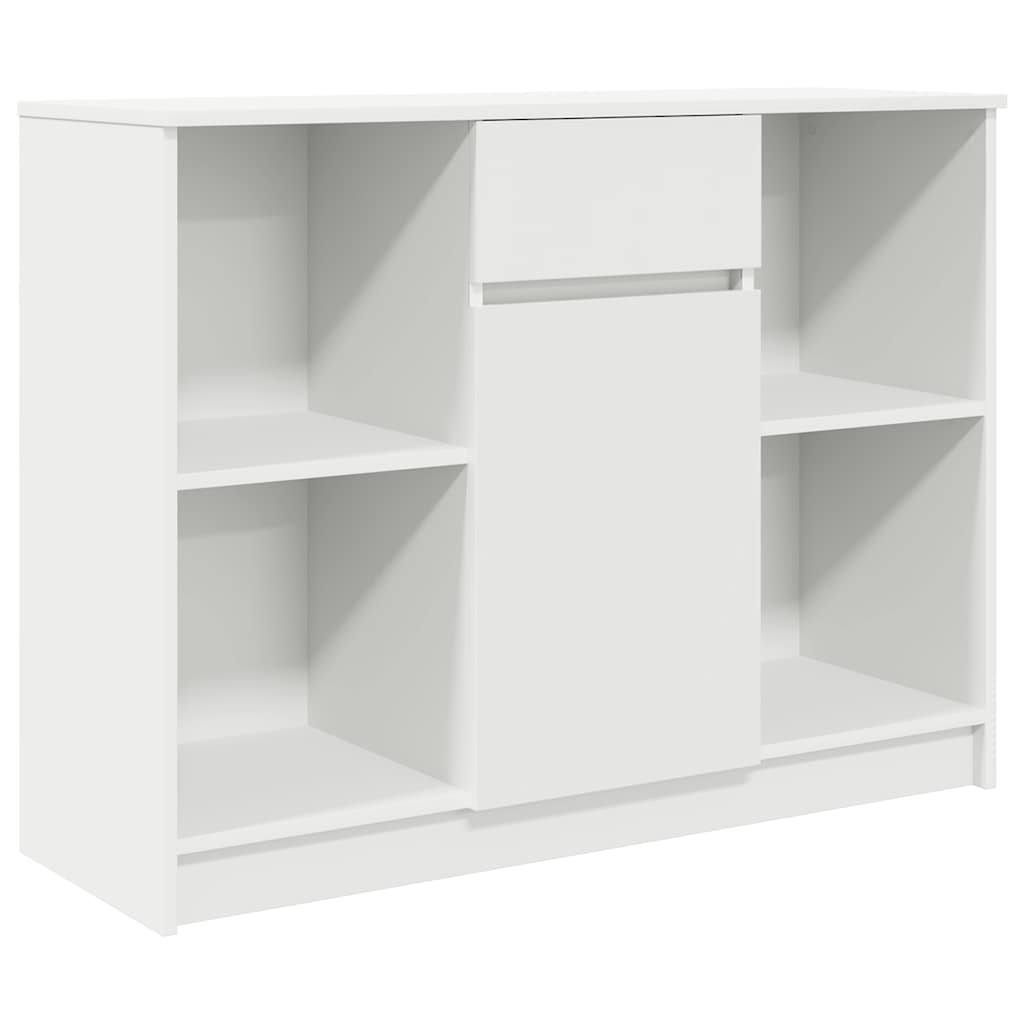 skænk med skuffe 101x35x76 cm konstrueret træ hvid