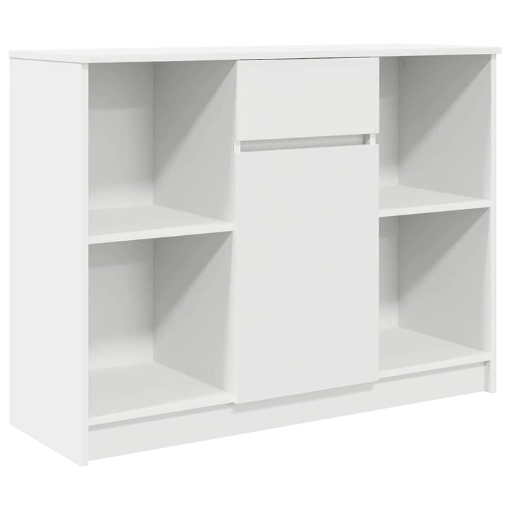 skænk med skuffe 101x35x76 cm konstrueret træ hvid