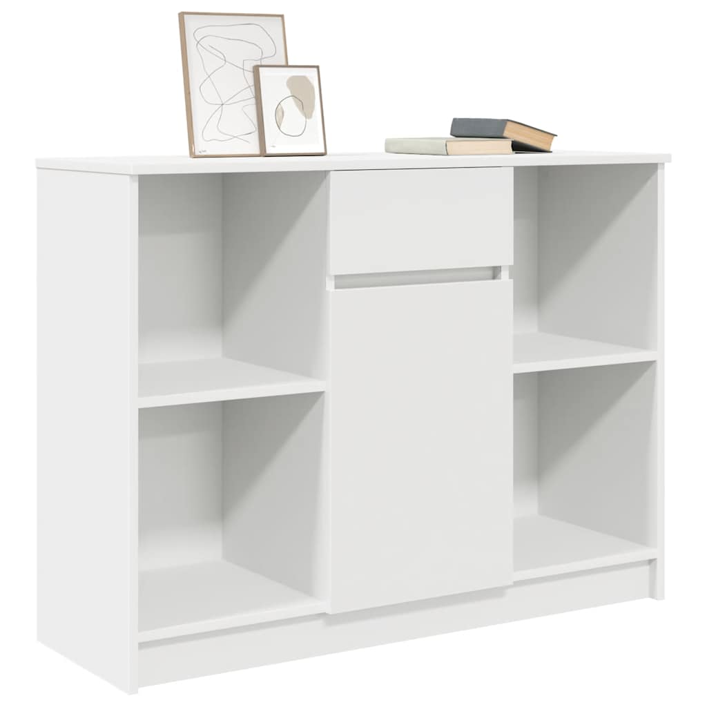 skænk med skuffe 101x35x76 cm konstrueret træ hvid