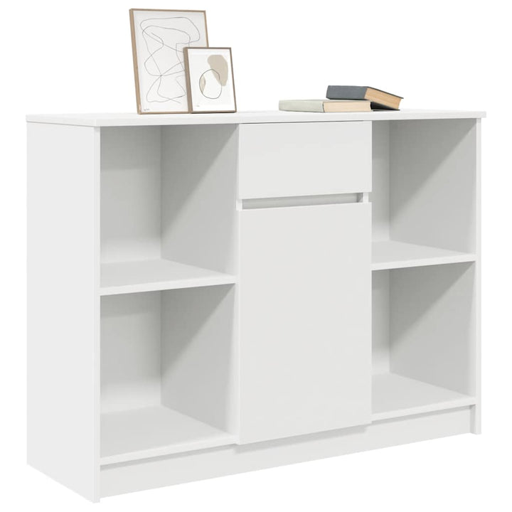 skænk med skuffe 101x35x76 cm konstrueret træ hvid