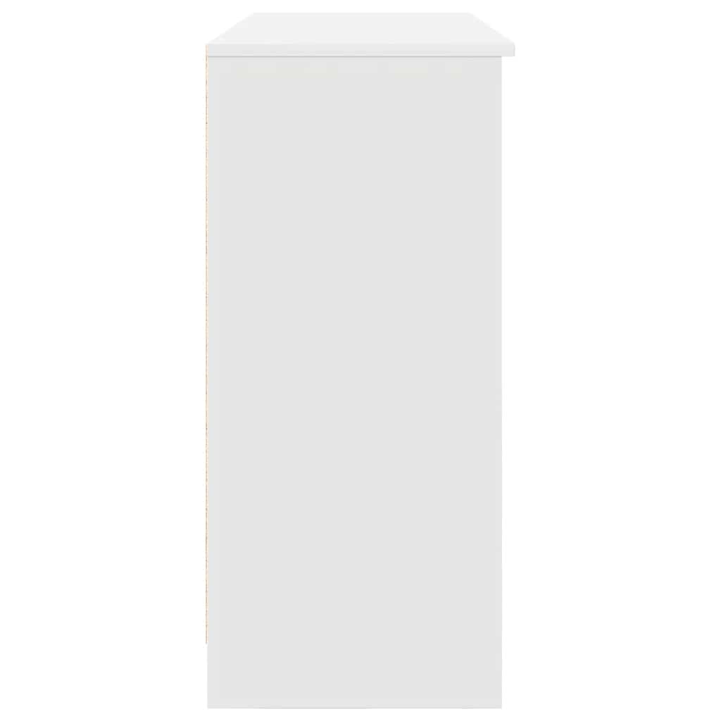 skænk med skuffe 101x35x76 cm konstrueret træ hvid