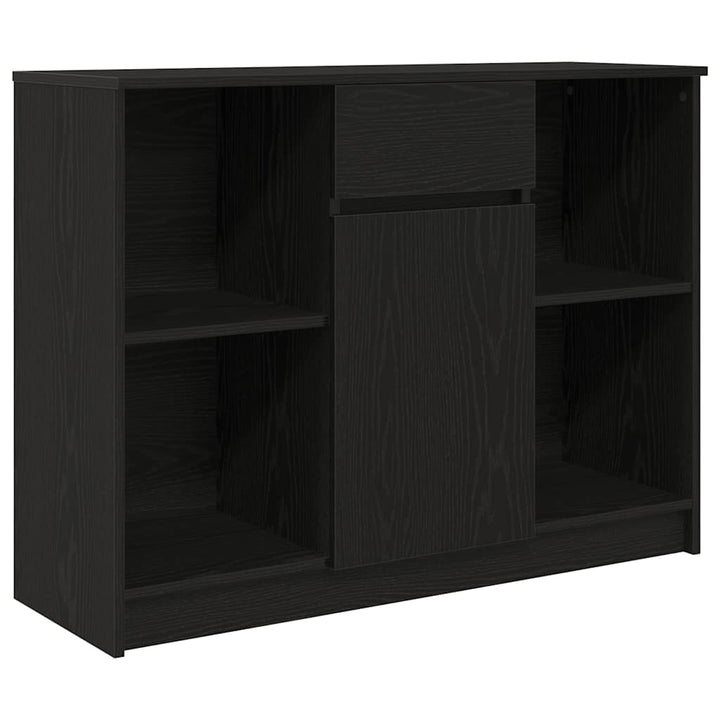 skænk med skuffe 101x35x76 cm konstrueret træ sort egetræ