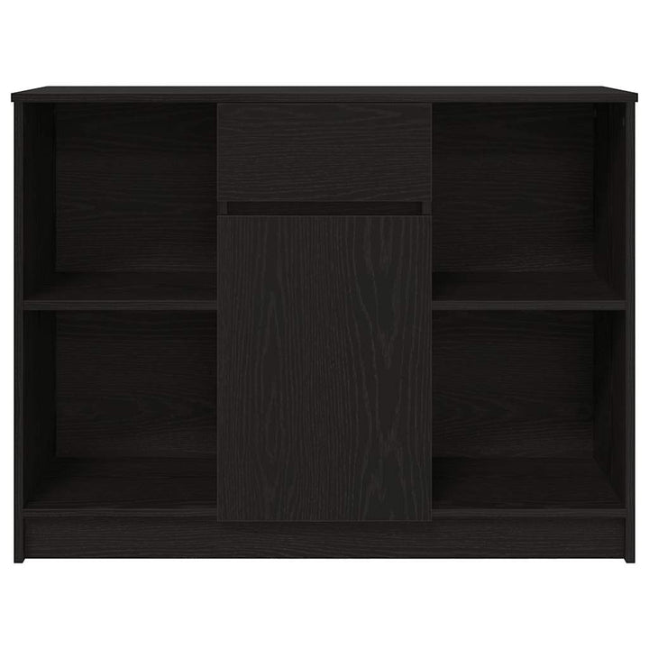 skænk med skuffe 101x35x76 cm konstrueret træ sort egetræ