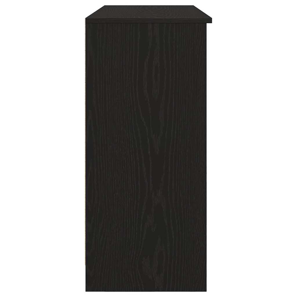skænk med skuffe 101x35x76 cm konstrueret træ sort egetræ