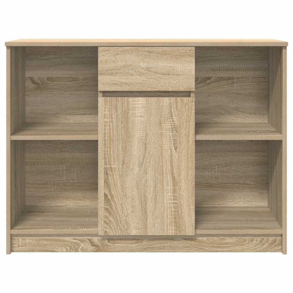 skænk med skuffe 101x35x76 cm konstrueret træ sonoma-eg