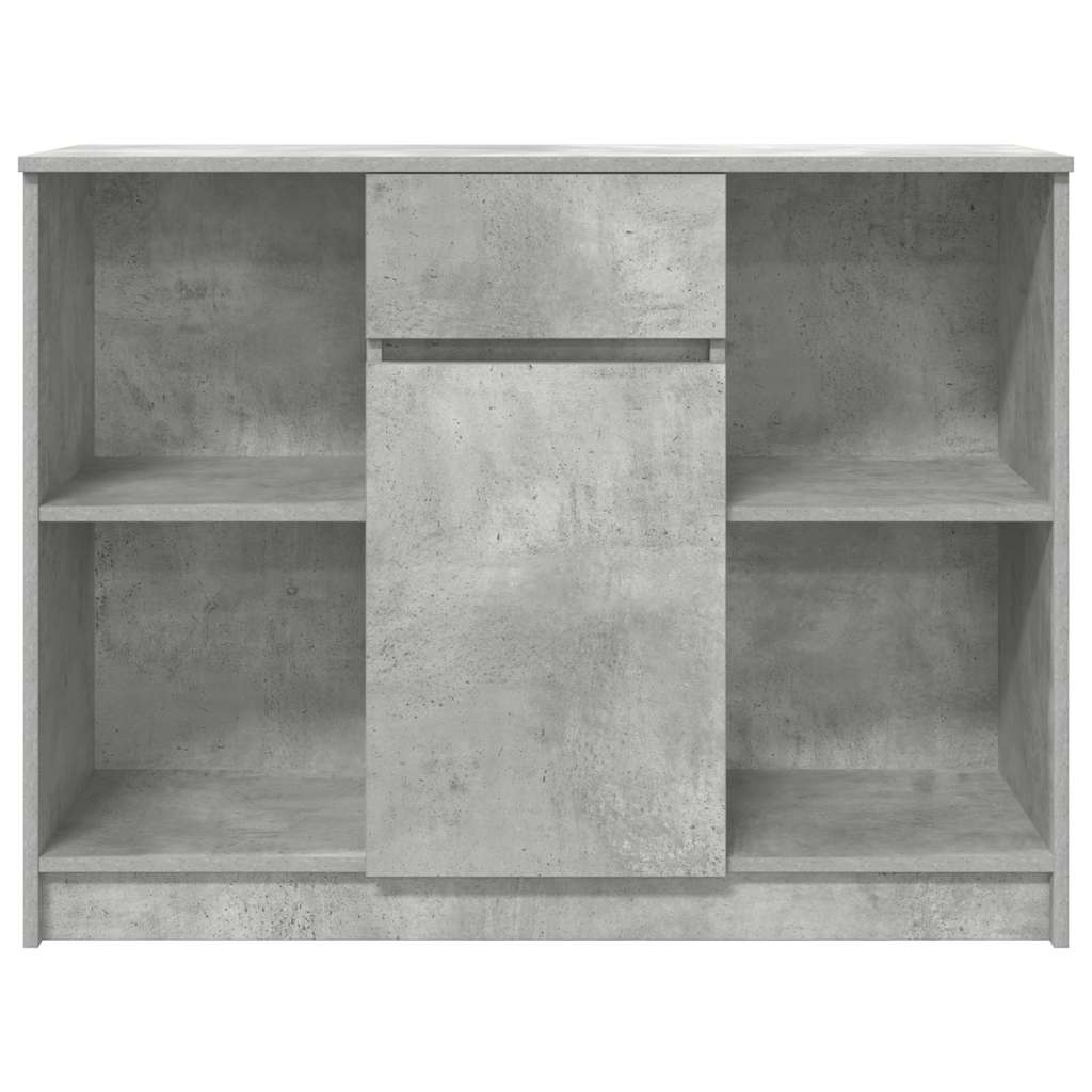 skænk med skuffe 101x35x76 cm konstrueret træ betongrå