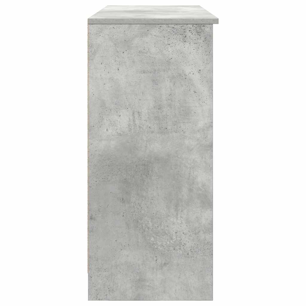 skænk med skuffe 101x35x76 cm konstrueret træ betongrå