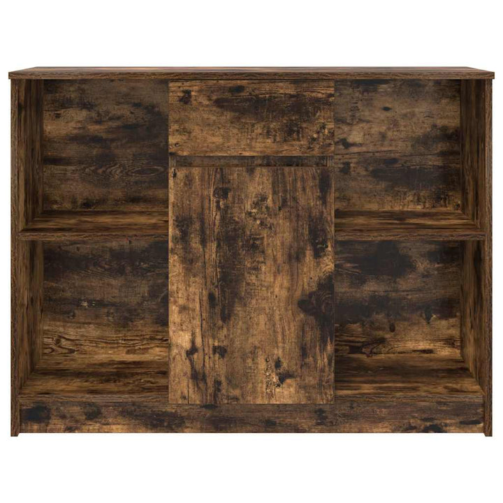 skænk med skuffe 101x35x76 cm konstrueret træ røget egetræ