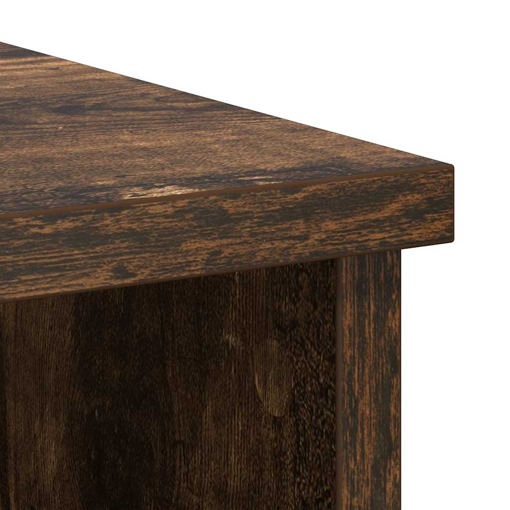 skænk med skuffe 101x35x76 cm konstrueret træ røget egetræ