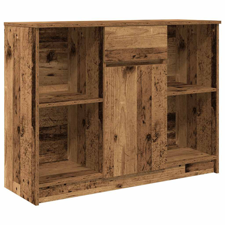 skænk med skuffe 101x35x76 cm konstrueret træ antikt træ
