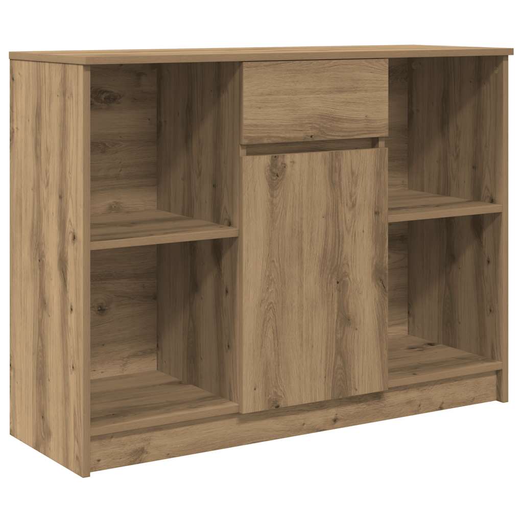 skænk med skuffe 101x35x76 cm konstrueret træ kunsteg