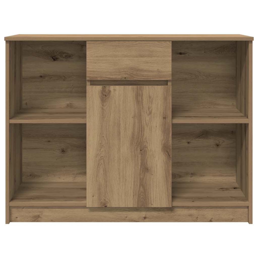 skænk med skuffe 101x35x76 cm konstrueret træ kunsteg