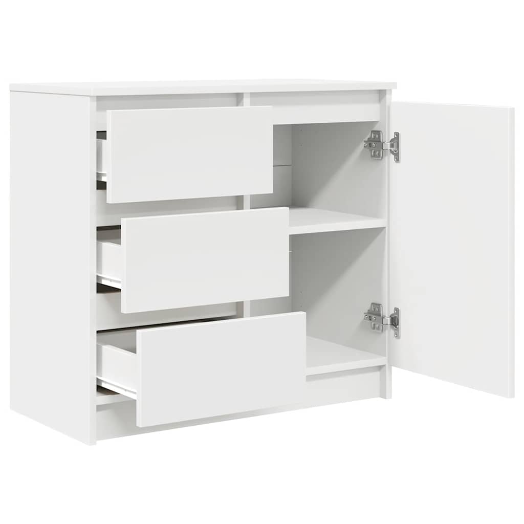 skænk med skuffe 71x35x65 cm konstrueret træ hvid