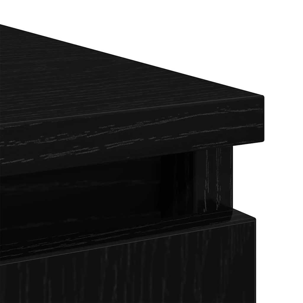 skænk med skuffe 71x35x65 cm konstrueret træ sort egetræ