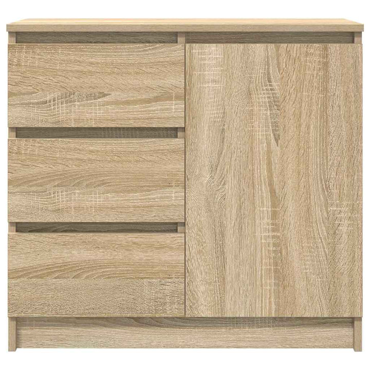 skænk med skuffe 71x35x65 cm konstrueret træ sonoma-eg