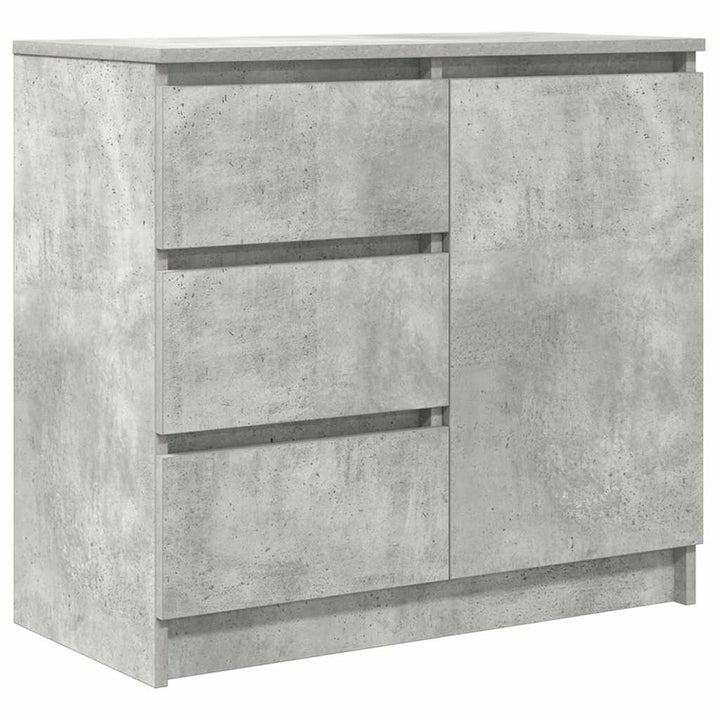 skænk med skuffe 71x35x65 cm konstrueret træ betongrå