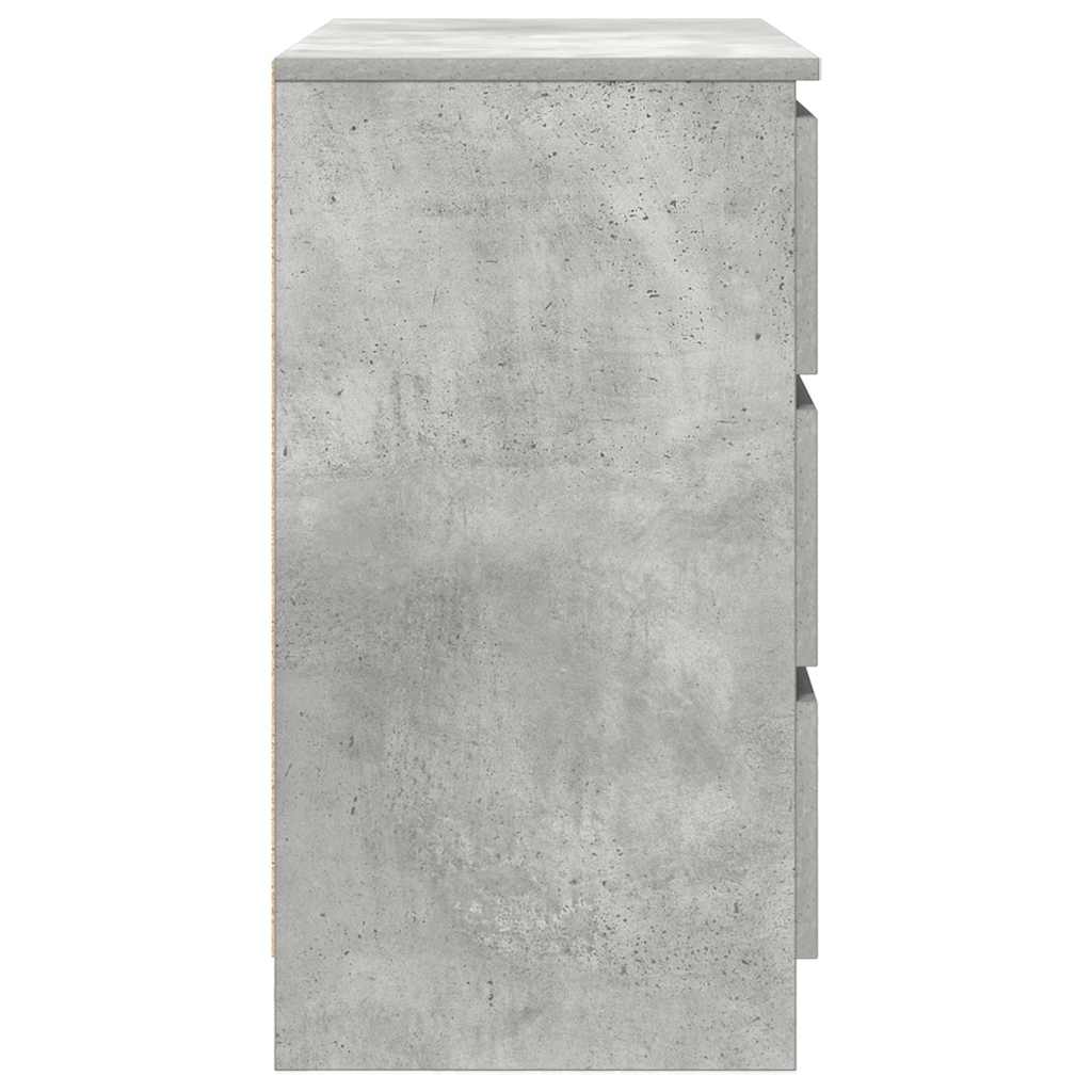 skænk med skuffe 71x35x65 cm konstrueret træ betongrå