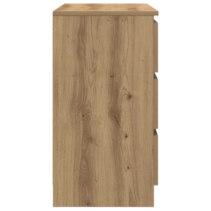 skænk med skuffe 71x35x65 cm konstrueret træ kunsteg