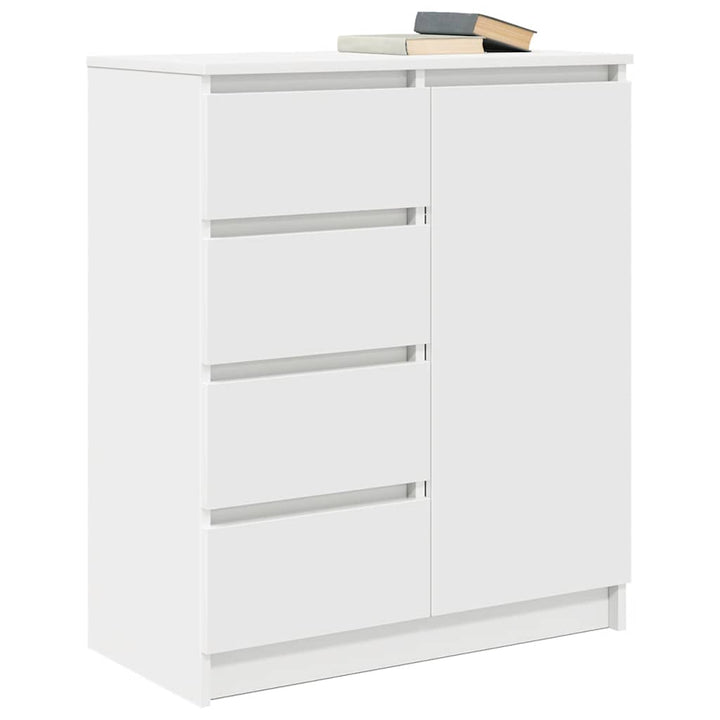 skænk med skuffer 71x35x84 cm konstrueret træ hvid