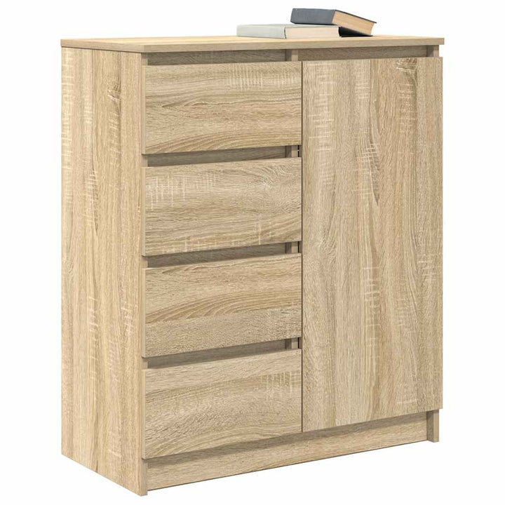 skænk med skuffer 71x35x84 cm konstrueret træ sonoma-eg