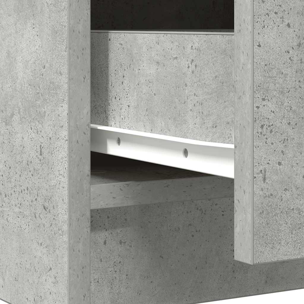 skænk med skuffer 71x35x84 cm konstrueret træ betongrå
