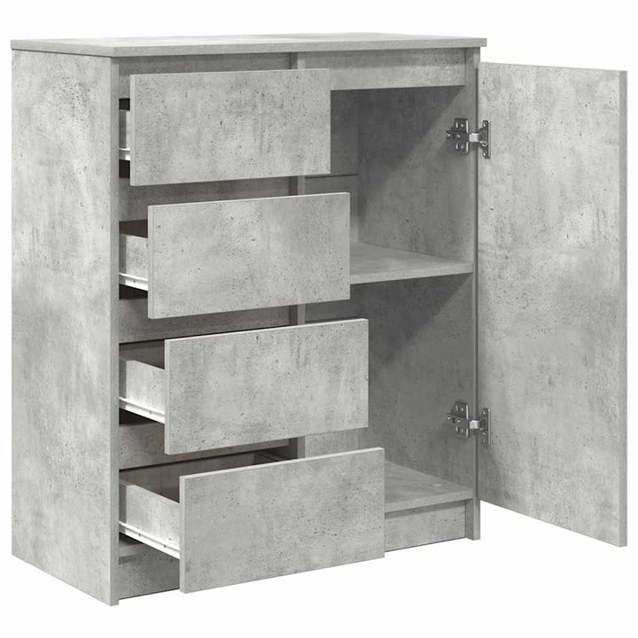 skænk med skuffer 71x35x84 cm konstrueret træ betongrå
