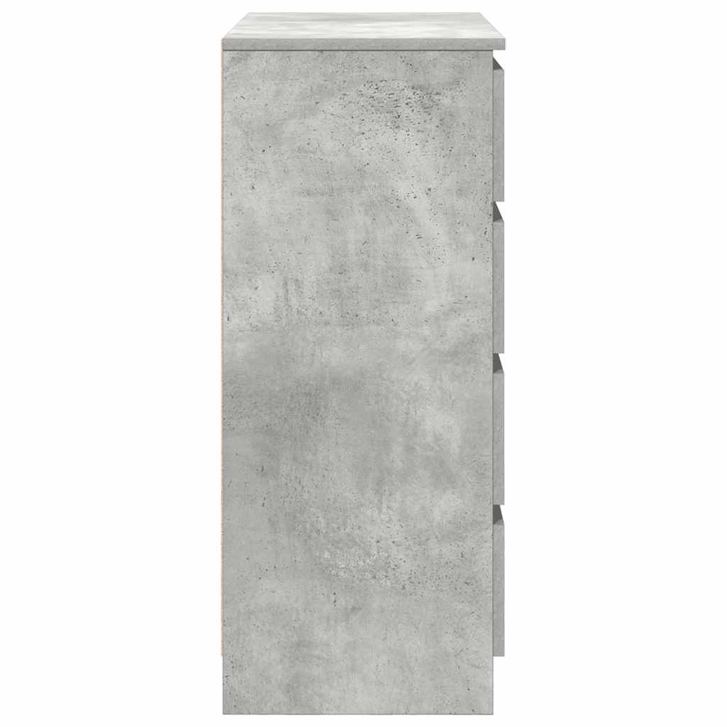 skænk med skuffer 71x35x84 cm konstrueret træ betongrå