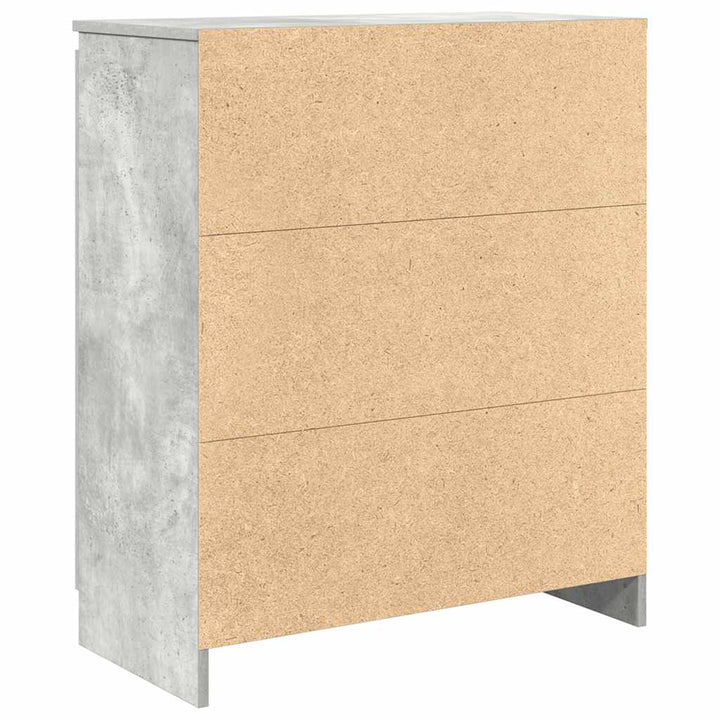 skænk med skuffer 71x35x84 cm konstrueret træ betongrå